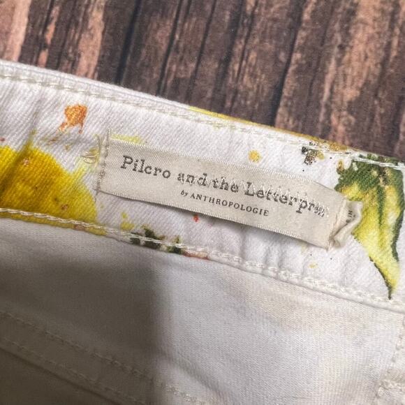 Anthropologie Pilcro Women's Floral High Rise Bootcut Jeans Size‎ 24 Petites - Picture 3 of 5
